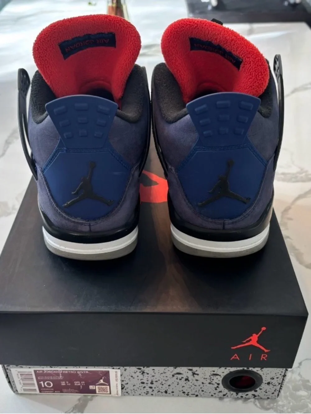 Jordan Men’s Navy and Red Retro Sneakers